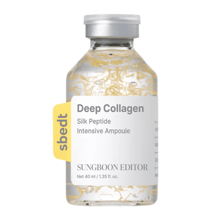 SUNGBOON EDITOR Deep Collagen Silk Peptide Intensive Ampoule – ορός κολλαγόνου με πεπτίδια που ενισχύει το φράγμα του δέρματος, ενυδατώνει και προσφέρει στο δέρμα μια πιο σφριγηλή και νεανική εμφάνιση.