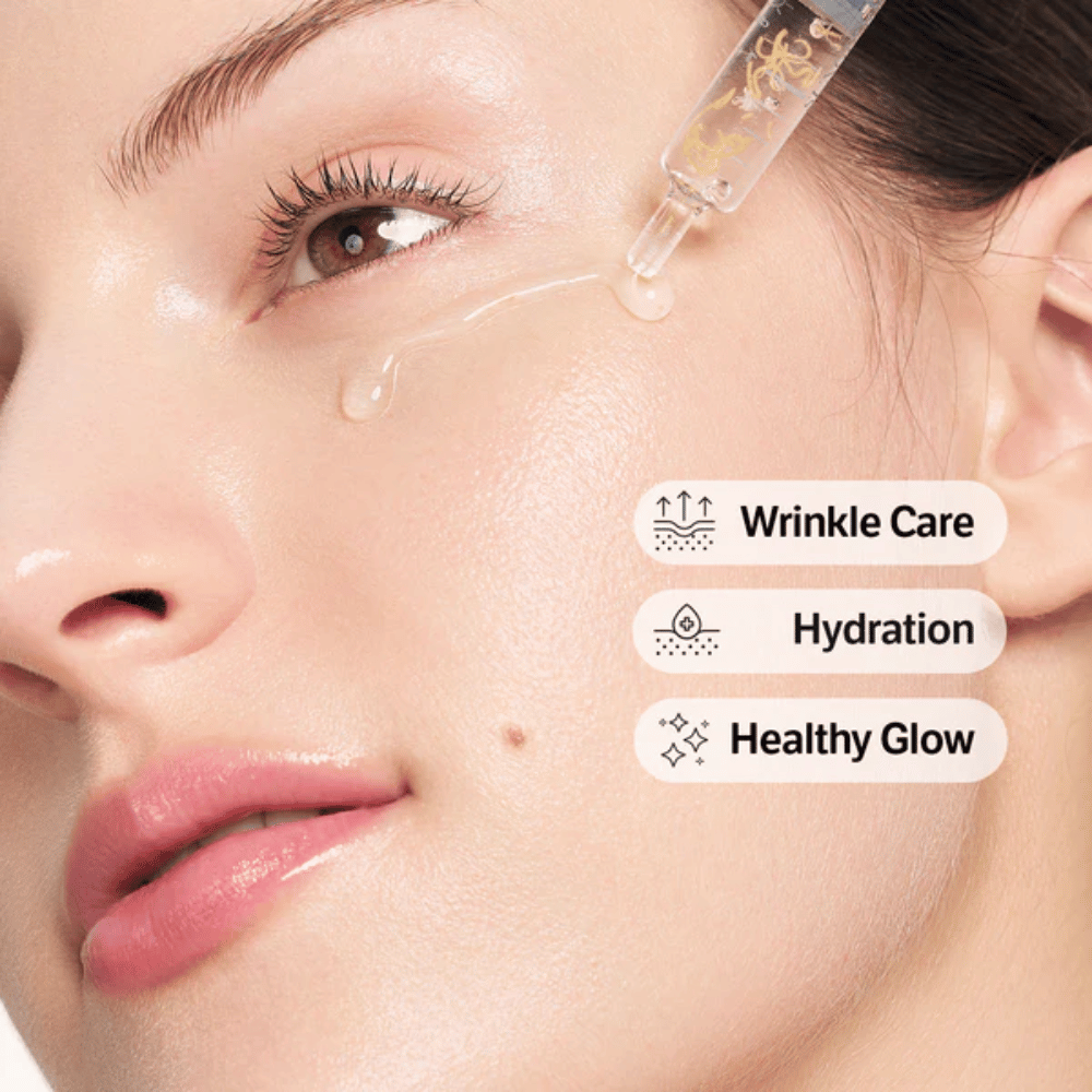 SUNGBOON EDITOR Deep Collagen Silk Peptide Intensive Ampoule – ελαφρύς ορός που απορροφάται γρήγορα και βοηθά στην ενυδάτωση του δέρματος καθώς και στην απόκτηση ενός πιο ομοιόμορφου και λαμπερού τόνου δέρματος.