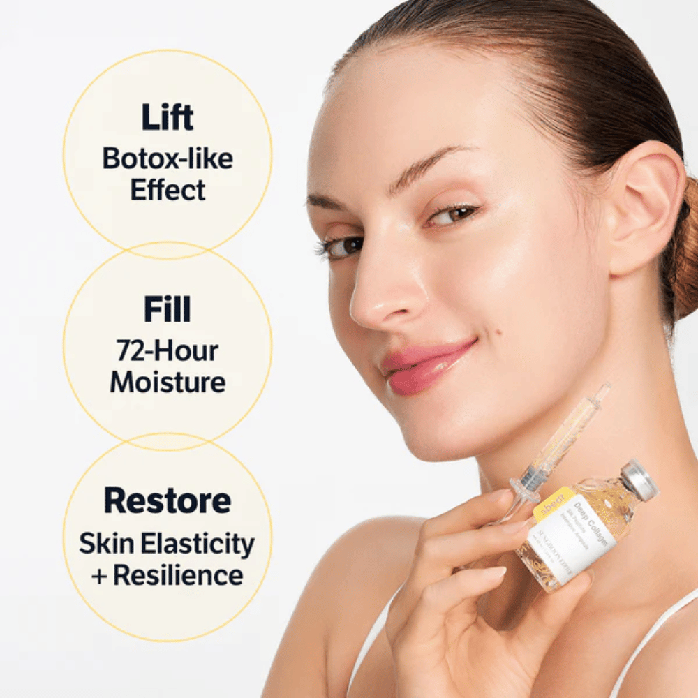 SUNGBOON EDITOR Deep Collagen Silk Peptide Intensive Ampoule – αντιγηραντικός ορός με πεπτίδια που βοηθά στην παροχή πιο σφριγηλού δέρματος, στη βελτίωση της ελαστικότητας και στην ενυδάτωση έως και 72 ώρες.