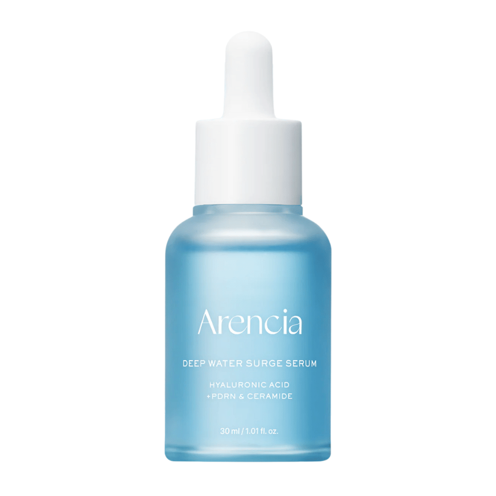 Arencia Deep Water Surge Serum 30 ml σε λευκό φόντο – ενυδατικός ορός με υαλουρονικό οξύ, PDRN και κεραμίδια για ευαίσθητο, ξηρό και αφυδατωμένο δέρμα.