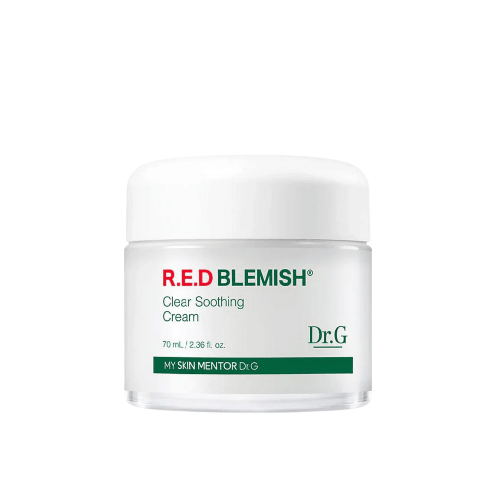 Dr.G R.E.D Blemish Clear Soothing Cream είναι μια απαλή και ενυδατική κρέμα που ανακουφίζει από την ερυθρότητα και τον ερεθισμό. Η φόρμουλα περιέχει Centella Asiatica και υαλουρονικό οξύ για να ενισχύσει το φράγμα του δέρματος και να αποκαταστήσει την ισορροπία. Ιδανική για ευαίσθητο και επιρρεπές στην ακμή δέρμα.