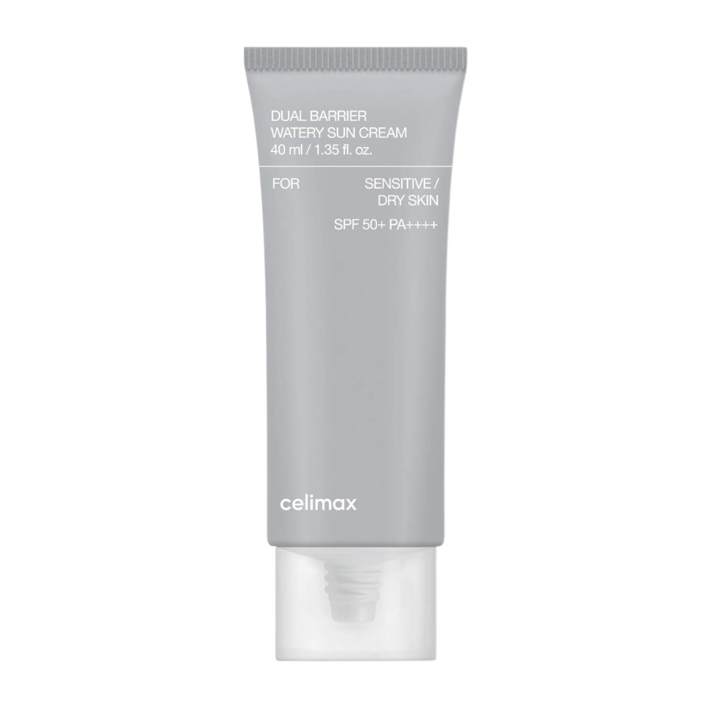 Celimax Dual Barrier Watery Sun Cream SPF50+ PA++++ 40 ml – ενυδατικό αντηλιακό με βάση τα μέταλλα για ξηρή και ευαίσθητη επιδερμίδα με ceramides και Aquatide.