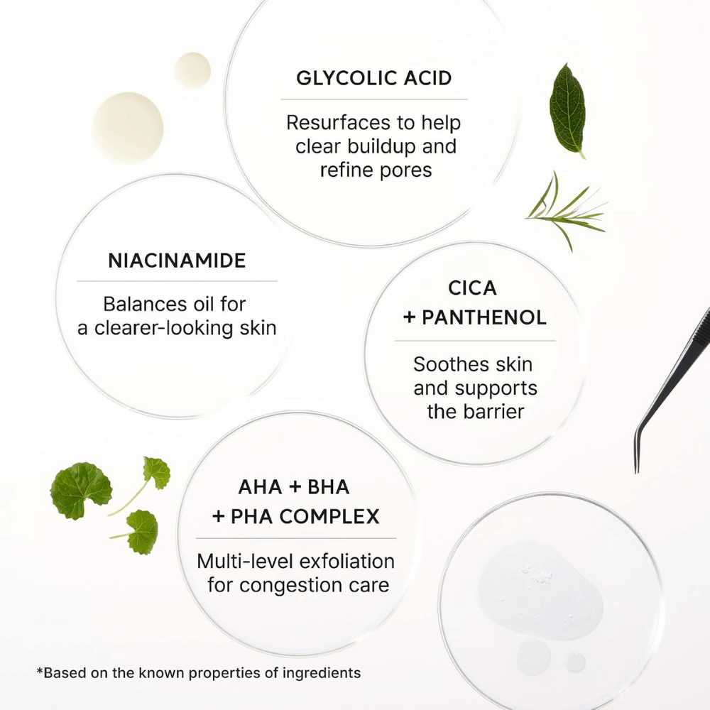 Arencia Eraser Shot Glycolic Acid Booster – γλυκολικό οξύ, νιασιναμίδη, cica, πανθενόλη καθώς και AHA BHA PHA