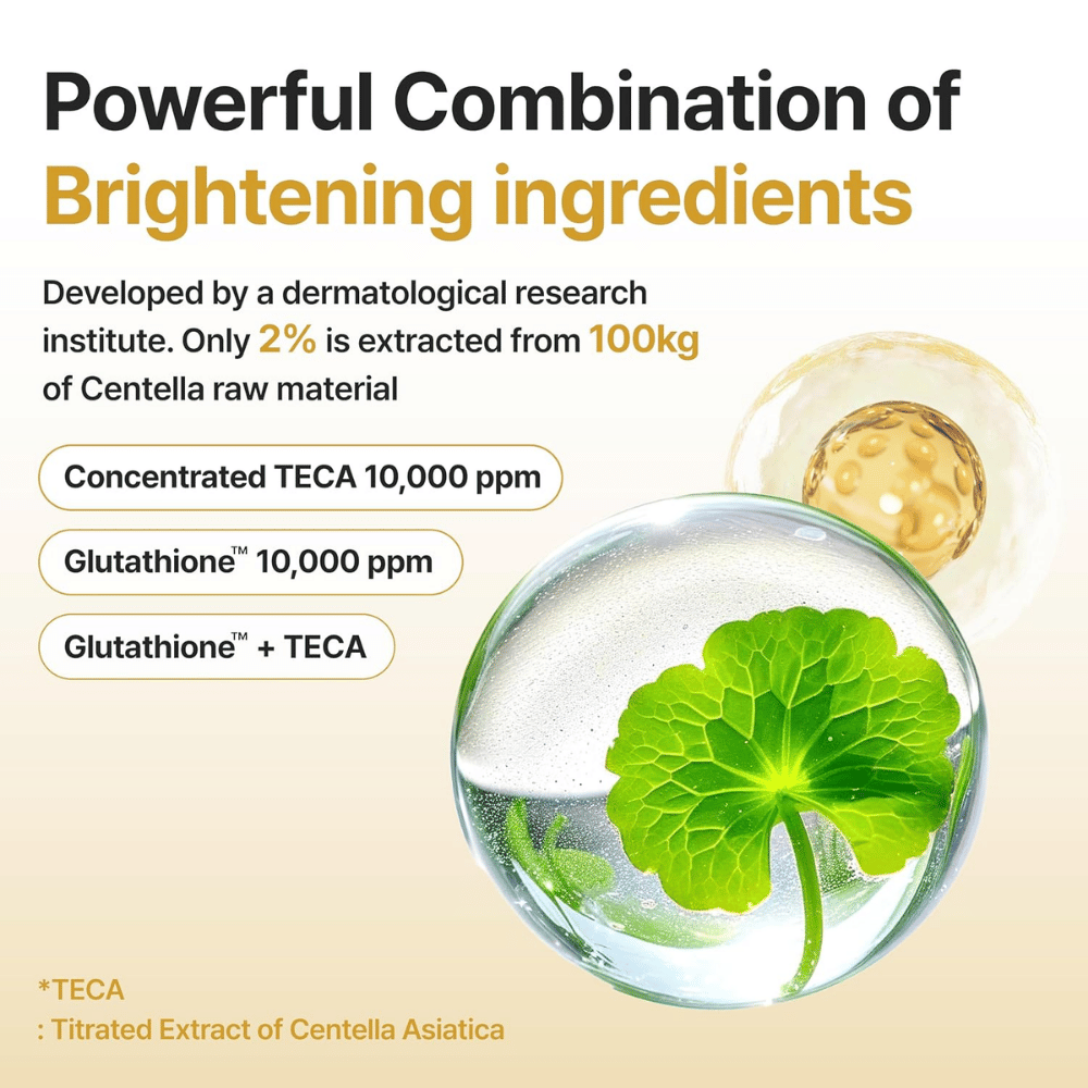 Centellian24 Expert Madeca Mela Capture Ampoule Max με TECA 10 000 ppm και γλουταθειόνη 10 000 ppm για πιο ομοιόμορφο τόνο δέρματος και αυξημένη λάμψη.