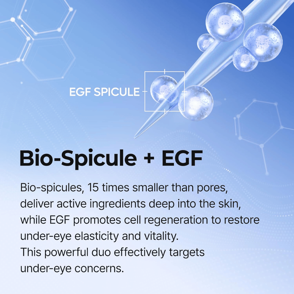 Eyephalt Eyebag Cream με EGF και τεχνολογία spicule που διεγείρει την κυτταρική ανανέωση και μειώνει τους μαύρους κύκλους καθώς και τη χαλάρωση του δέρματος κάτω από τα μάτια