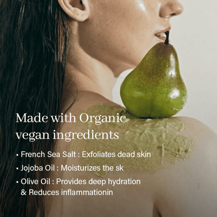 Arencia απολέπιση σώματος εφαρμοσμένη στο δέρμα με φυσικά συστατικά. Απολεπιστική scrub με θαλασσινό αλάτι και περιποιητικά έλαια που δίνουν λάμψη και βελτιώνουν την υφή του δέρματος.