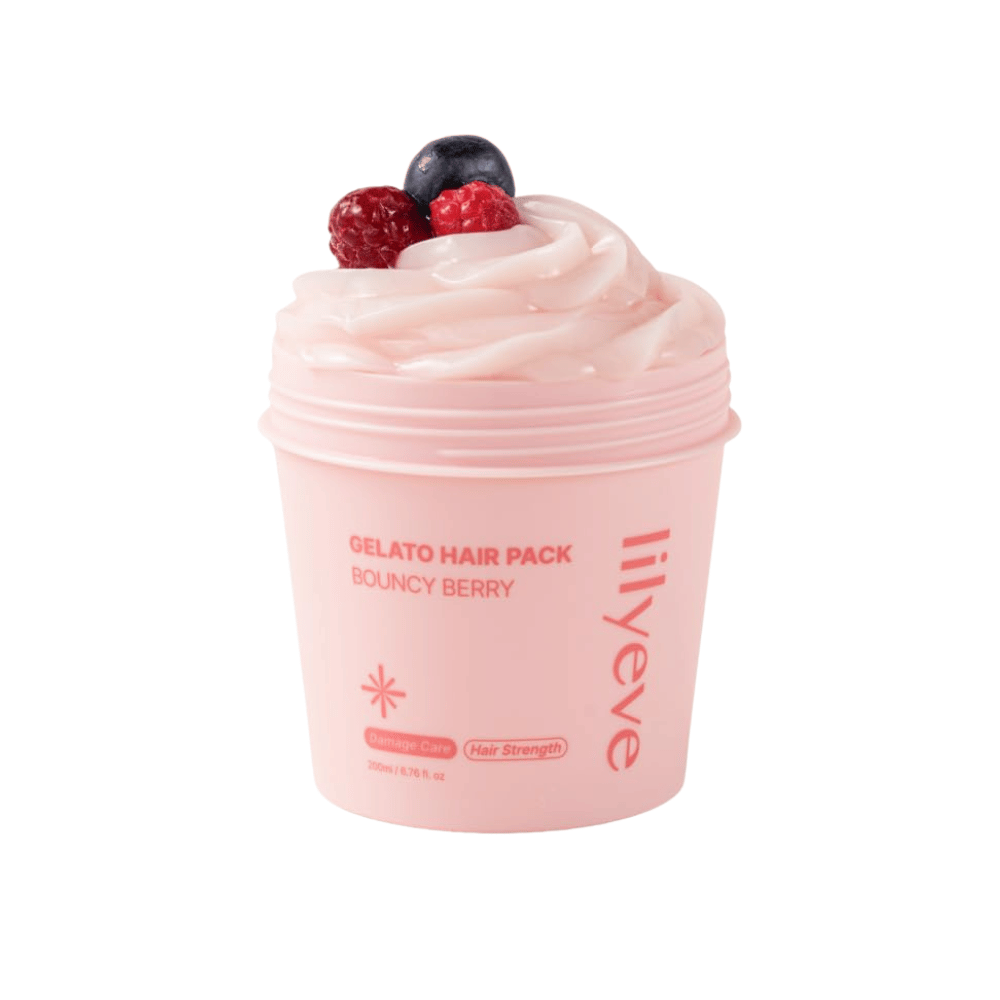 LILYEVE Gelato Hair Pack Bouncy Berry 200 ml – ροζ πρωτεϊνική μάσκα για ταλαιπωρημένα μαλλιά με έμφαση στη δύναμη και την απαλότητα.