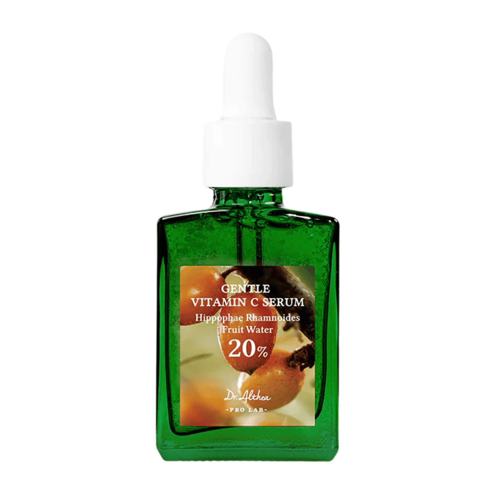 Dr.Althea Gentle Vitamin C Serum περιέχει 20% βιταμίνη C και νερό ιπποφαούς που ενυδατώνει και φωτίζει το δέρμα. Μειώνει τη χρωματισμό και προστατεύει από ελεύθερες ρίζες, προσφέροντας πιο ομοιόμορφο και λαμπερό τόνο δέρματος.