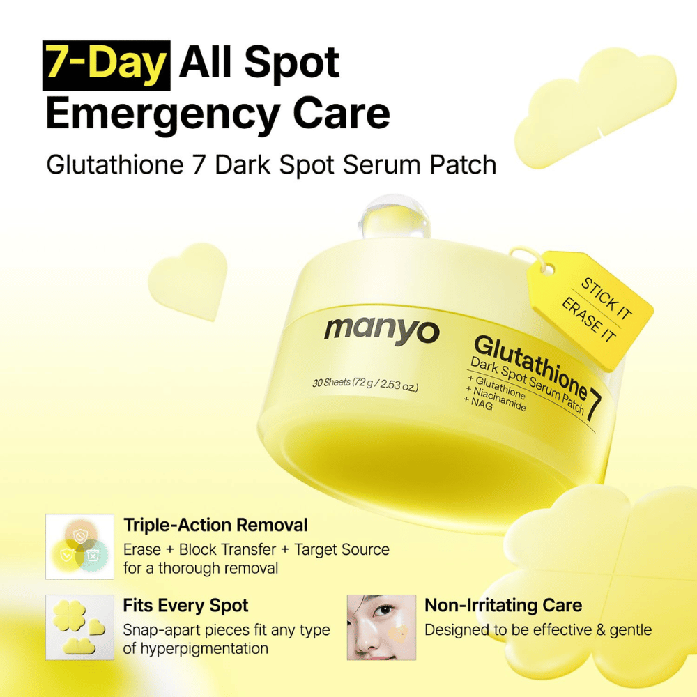 Ma:nyo Glutathione 7 Dark Spot Serum Patch τοπική θεραπεία για γρήγορη φροντίδα κηλίδων μελάγχρωσης, σημαδιών μετά την ακμή και υπερμελάγχρωσης