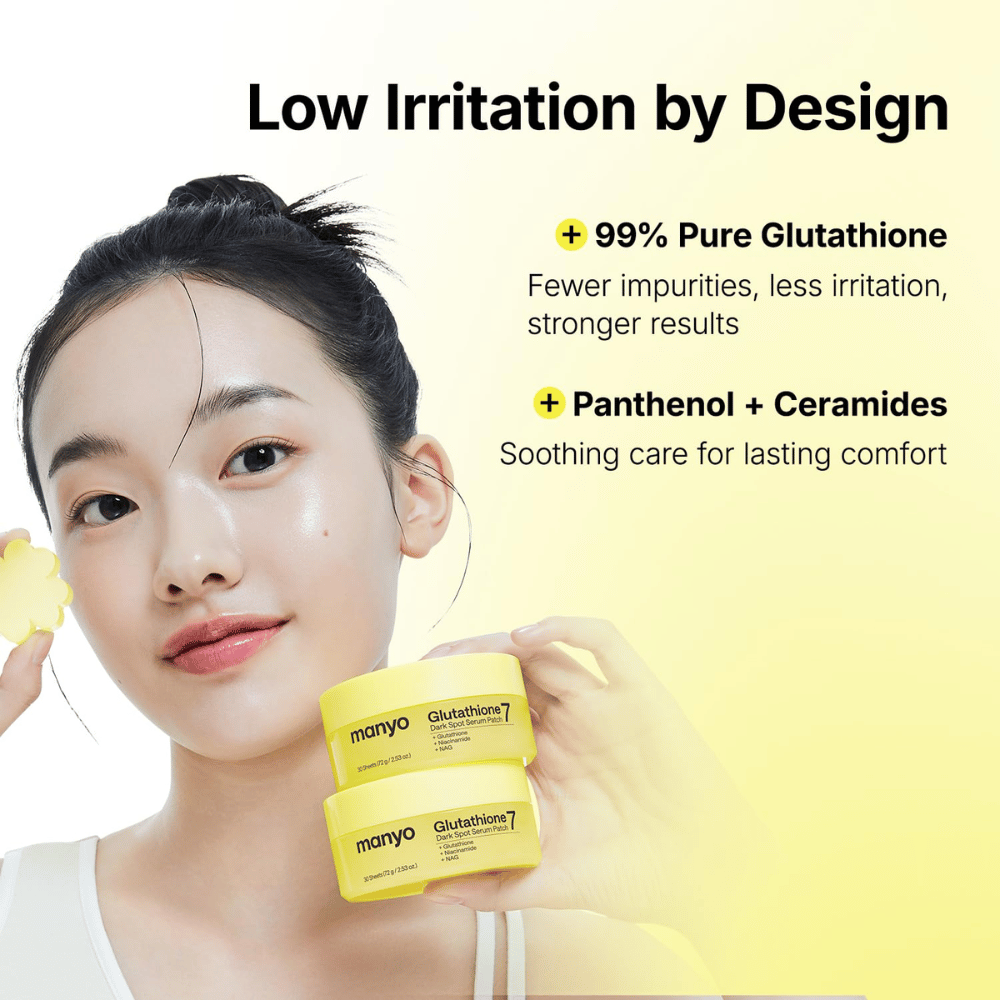 Ma:nyo Glutathione 7 Dark Spot Serum Patch με 99 % γλουταθειόνη, πανθενόλη και κεραμίδια για απαλή αντιμετώπιση των κηλίδων μελάγχρωσης