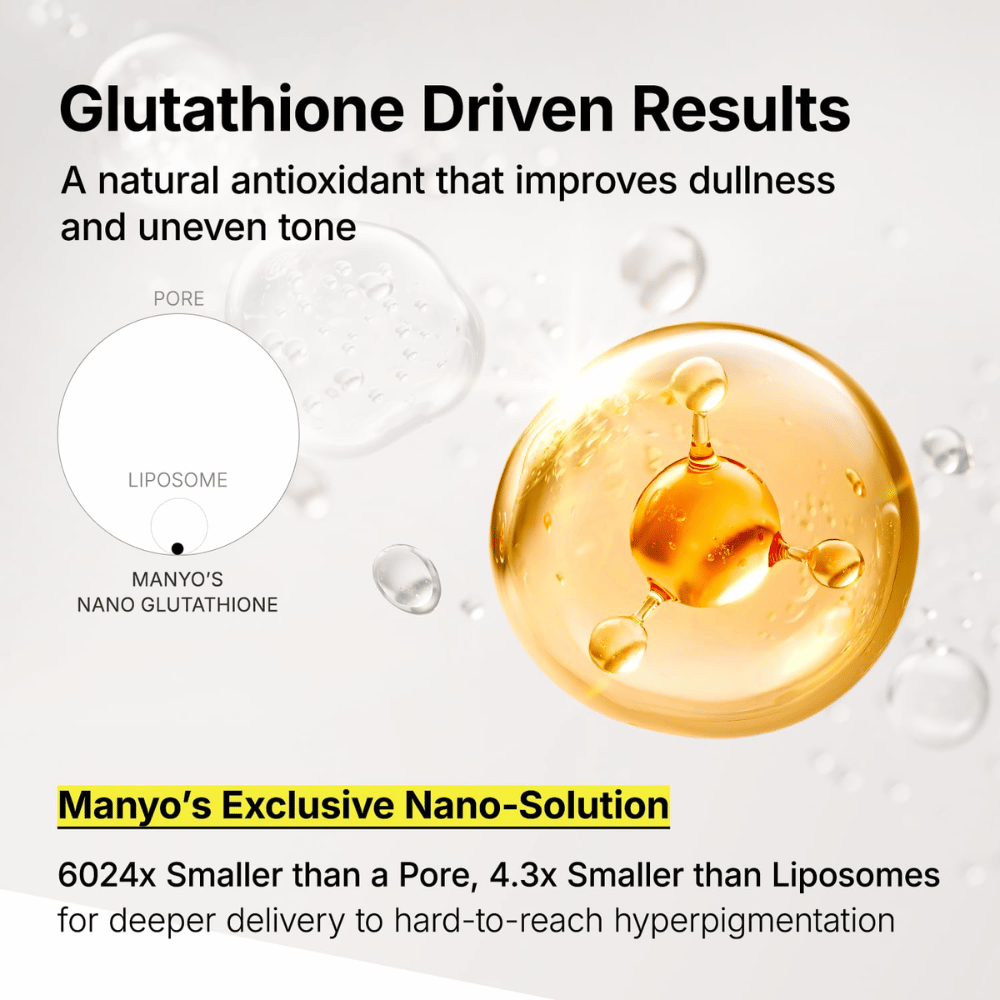Ma:nyo Glutathione 7 Dark Spot Serum με nano-glutathione για βαθιάς δράσης αντιμετώπιση των κηλίδων μελάγχρωσης και της θαμπής επιδερμίδας