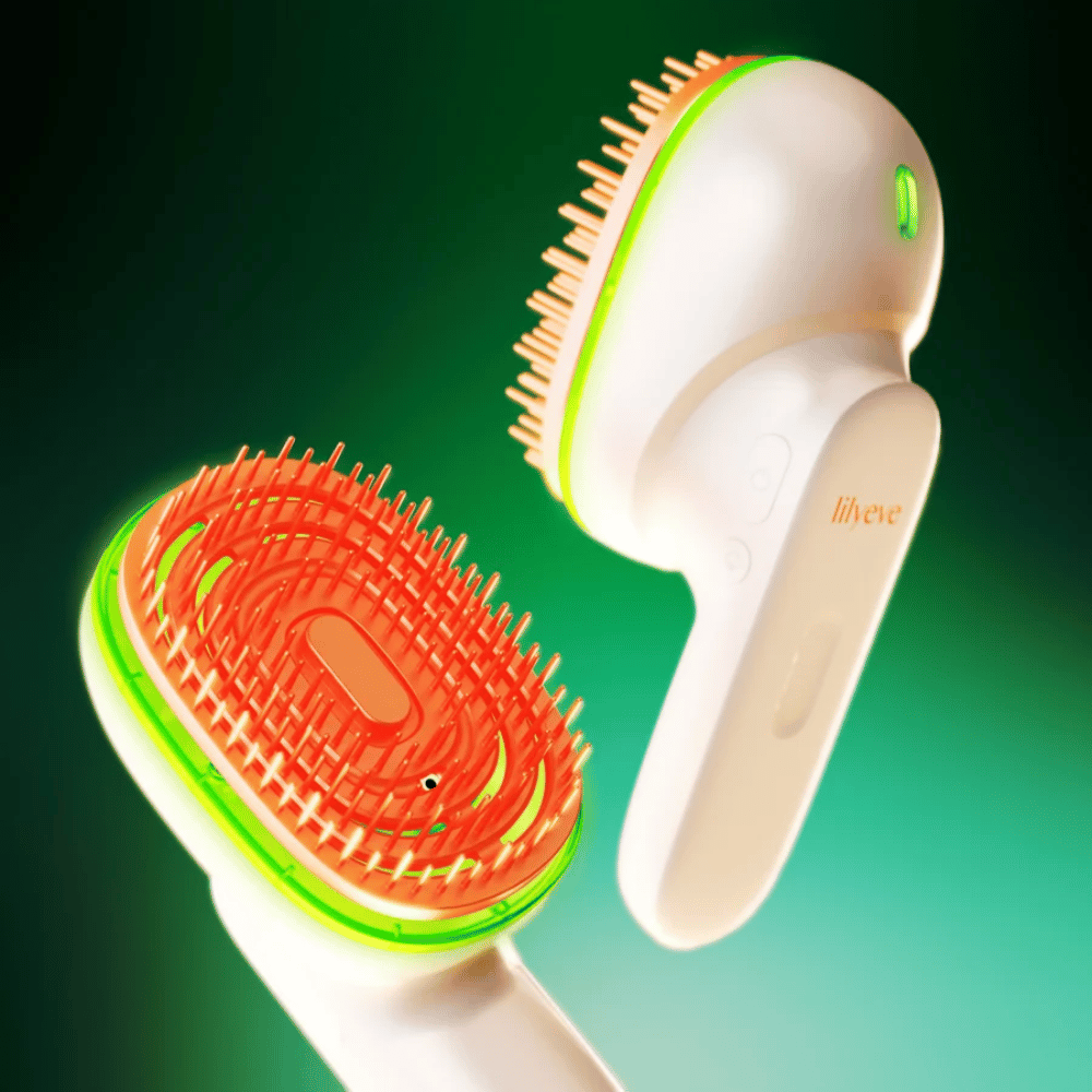 LILYEVE GrowTurn Brush Steam Booster – βούρτσα τριχωτού της κεφαλής με πράσινη λειτουργία φωτισμού LED