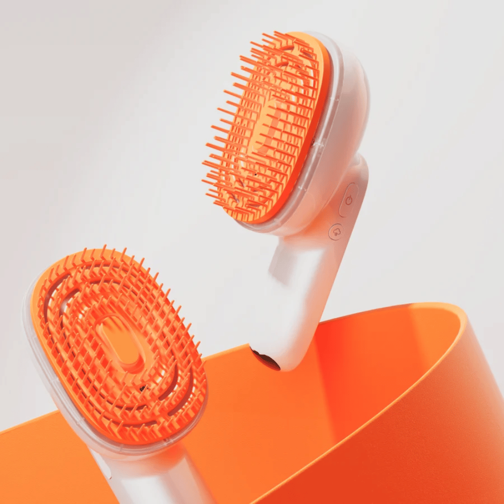 LILYEVE GrowTurn Brush Steam Booster – ηλεκτρική βούρτσα τριχωτού της κεφαλής με πορτοκαλί κεφαλή βούρτσας