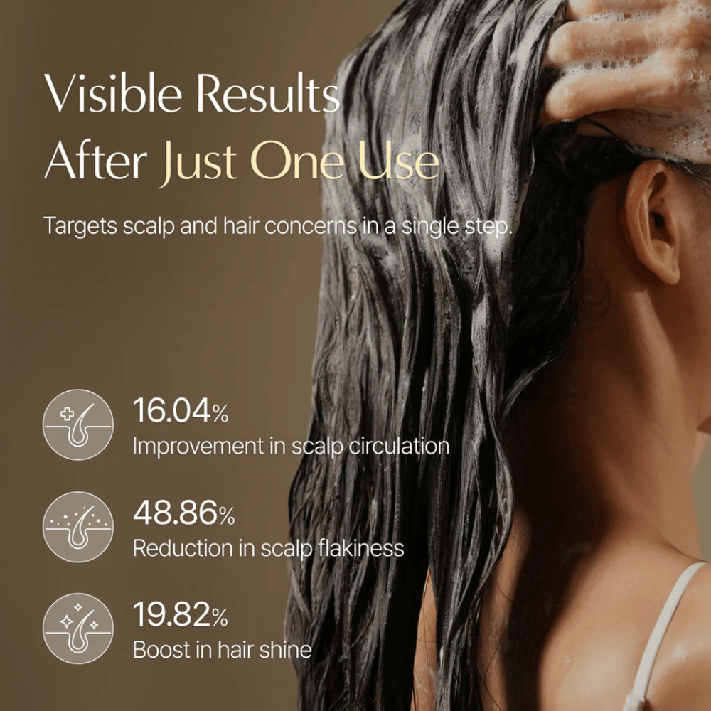 LILYEVE Grow:Turn Exosome 3D Volume Brush Shampoo που γίνεται μασάζ στο τριχωτό της κεφαλής με απλικατέρ-βούρτσα