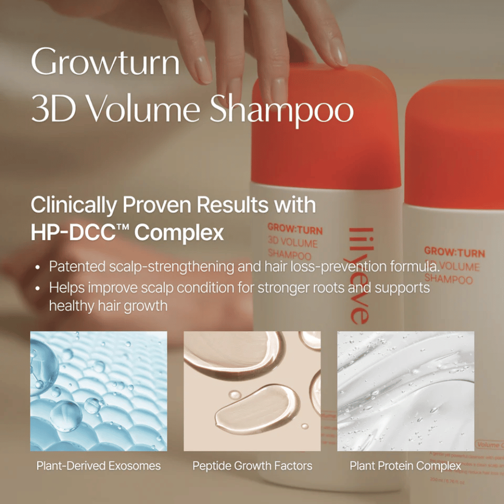 LILYEVE Grow:Turn Exosome 3D Volume Brush Shampoo με εξωσώματα και πεπτίδια για πιο πλούσια μαλλιά