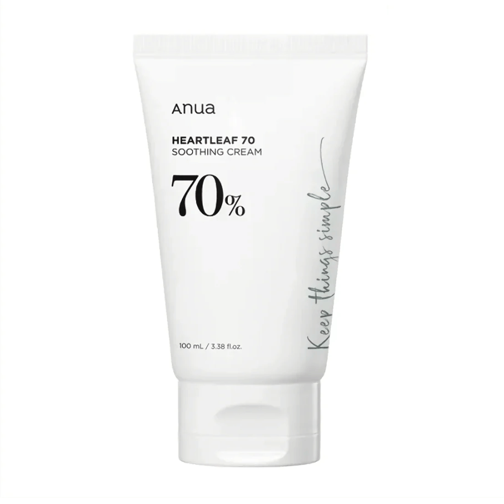 Ένας σωλήνας του Anua Heartleaf 70 Soothing Cream σε λευκό φόντο.