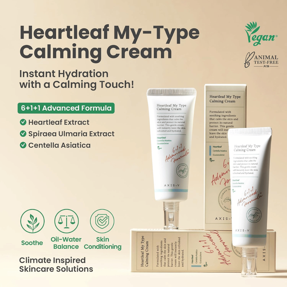 AXIS-Y Heartleaf My Type Calming Cream – ενυδατική και καταπραϋντική κρέμα προσώπου για ευαίσθητη επιδερμίδα