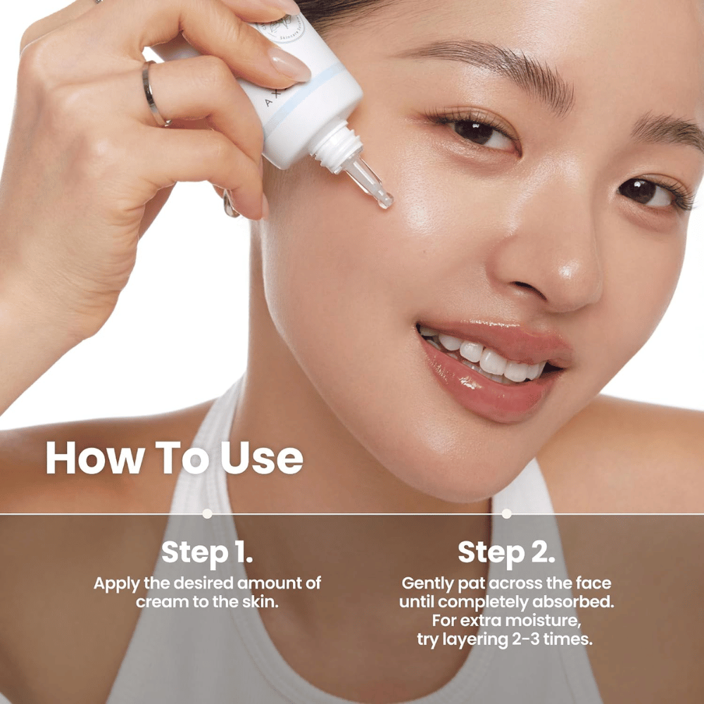 AXIS-Y Heartleaf My Type Calming Cream – εφαρμογή καταπραϋντικής κρέμας προσώπου