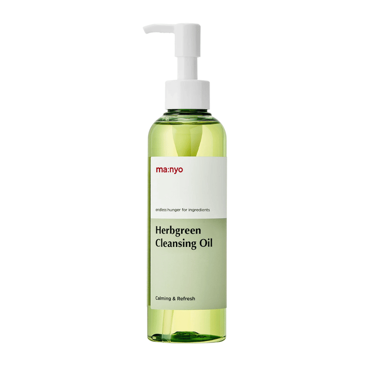 ma:nyo Herbgreen Cleansing Oil καθαριστικό λάδι με αντλία, ήπιο καθαριστικό λάδι που αφαιρεί το μακιγιάζ και καθαρίζει αποτελεσματικά τους πόρους
