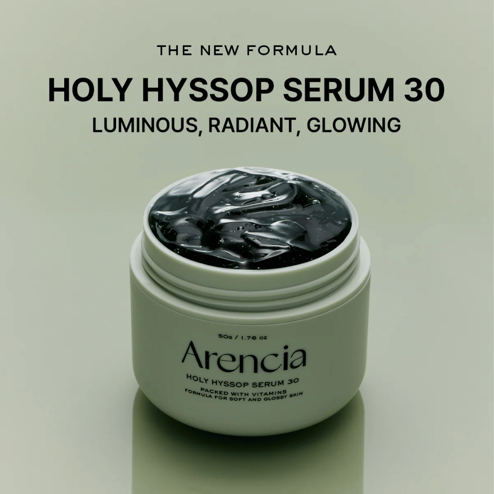Arencia Holy Hyssop Serum 30 – νέος ορός λάμψης με φόρμουλα πλούσια σε βιταμίνες που προσφέρει ομοιόμορφη, λαμπερή και υγιή απόχρωση δέρματος.