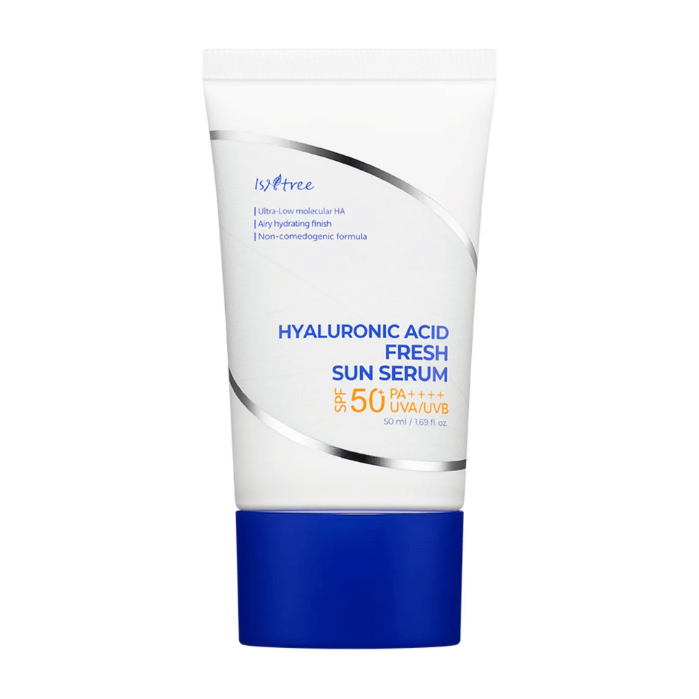Isntree Hyaluronic Acid Fresh Sun Serum με SPF50+ PA++++ είναι ένα αντηλιακό που συνδυάζει αποτελεσματική προστασία με εντατική ενυδάτωση χάρη στο υαλουρονικό οξύ χαμηλού μοριακού βάρους. Ελαφριά, μη φαγεσωρογόνος φόρμουλα που απορροφάται γρήγορα και είναι κατάλληλη για ευαίσθητο δέρμα.