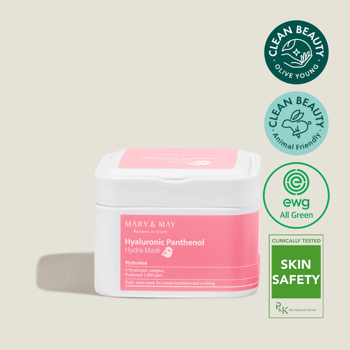Mary & May Hyaluronic Panthenol Hydra Mask – ενυδατική μάσκα σε φύλλο με 6 υαλουρονικά οξέα και πανθενόλη, βίγκαν και καθαρή ομορφιά