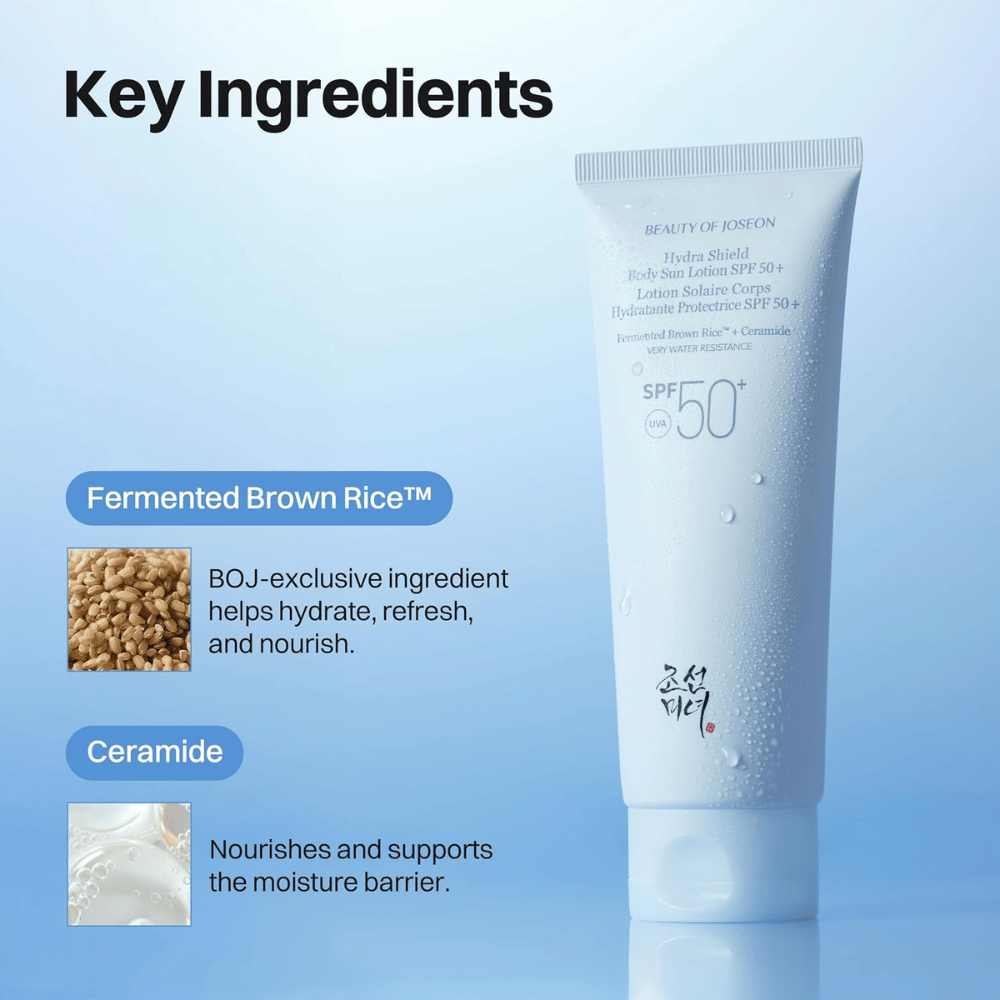 Beauty of Joseon Hydra Shield Body Sun Lotion SPF50+ με ζυμωμένο καστανό ρύζι και κεραμίδια