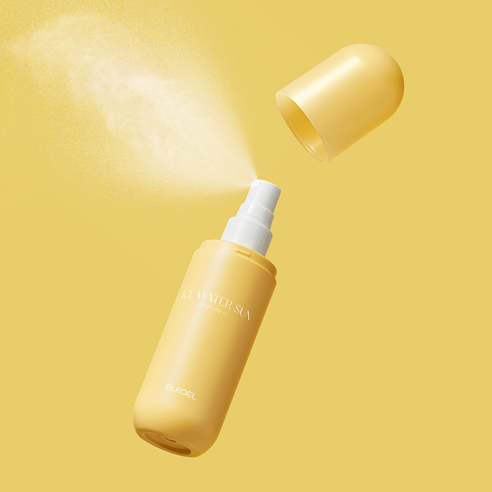 ELROEL Ice Water Sun Mist SPF 40 PA+++ μπουκάλι σπρέι με αφαιρούμενο καπάκι και ομοιόμορφο ψεκασμό που προστατεύει το δέρμα από τις ακτίνες UV και προσφέρει δροσιστική αίσθηση
