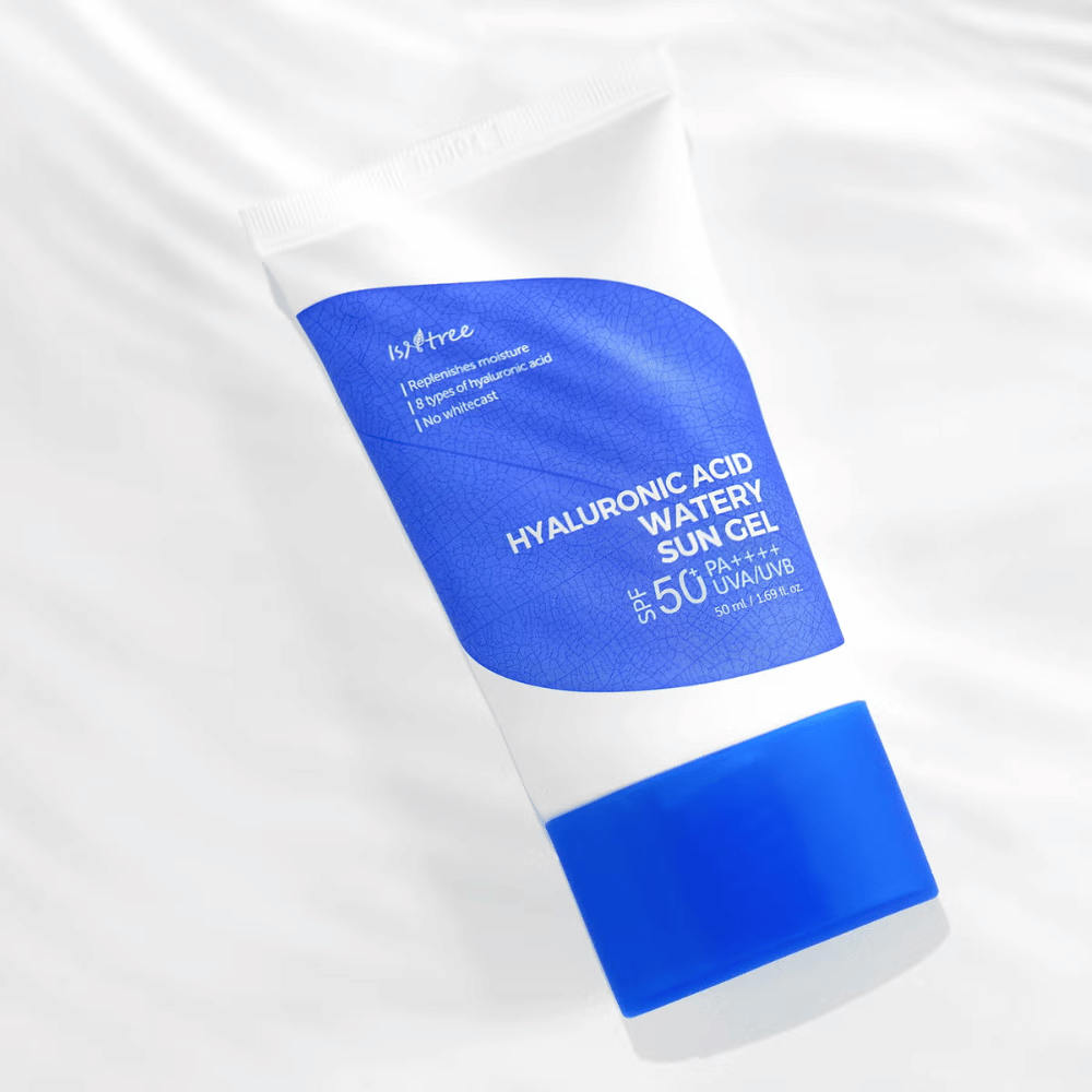 Isntree Hyaluronic Acid Watery Sun Gel SPF50+ PA++++ 50ml – κορεατική αντηλιακή κρέμα με 8 τύπους υαλουρονικού οξέος για έντονη ενυδάτωση και προστασία UV.