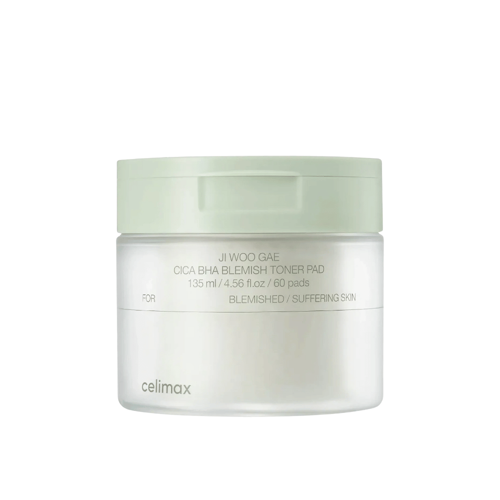Εικόνα προϊόντος στο Celimax Ji Woo Gae Cica BHA Blemish Toner Pad 135 ml με 60 επιθέματα για ευαίσθητο και ακνεϊκό δέρμα.