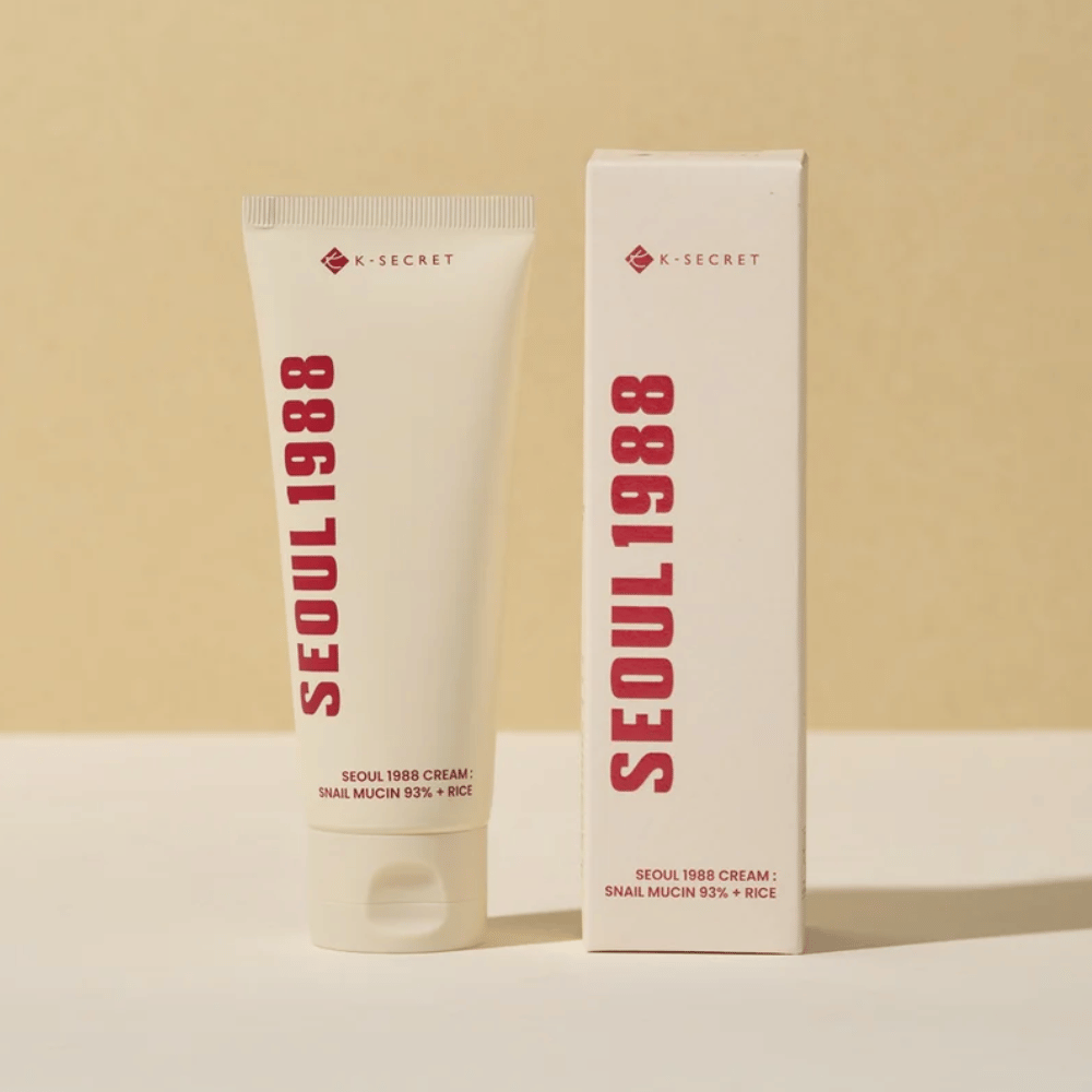 Εικόνα προϊόντος με συσκευασία για SEOUL 1988 Cream : Snail Mucin 93% + Rice 100ml