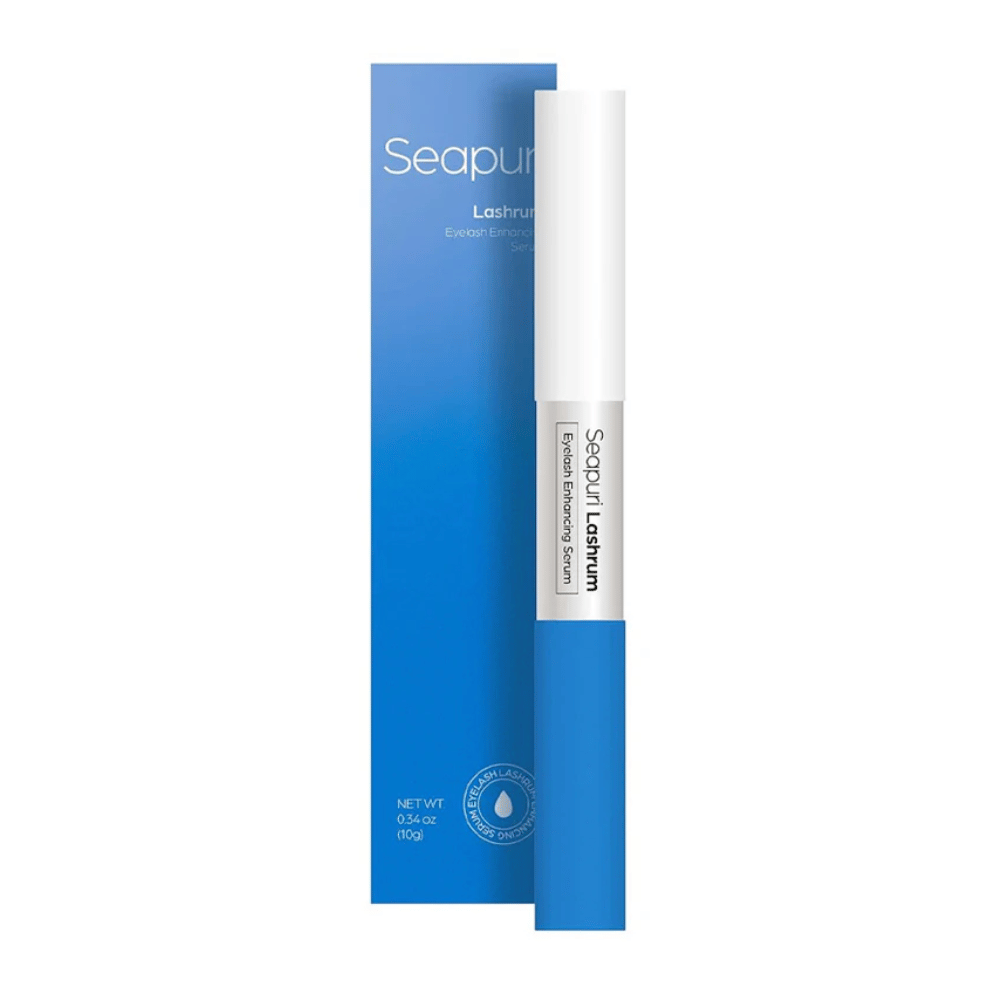 Εικόνα προϊόντος Seapuri Lashrum Eyelash Enhancing Serum με συσκευασία. Προάγει μακρύτερες, ισχυρότερες και πιο πλούσιες βλεφαρίδες.