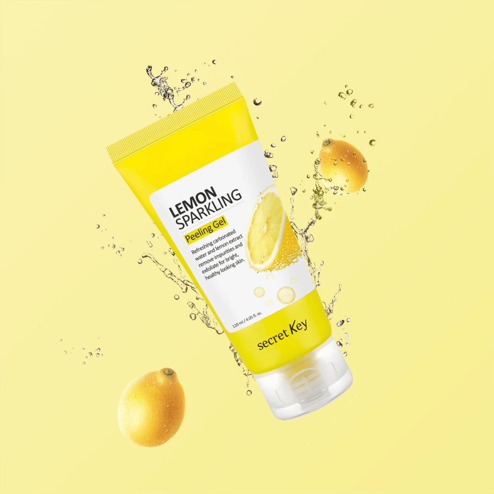 Secret Key Lemon Sparkling Peeling Gel – αναζωογονητικό τζελ απολέπισης με εκχύλισμα λεμονιού που απολεπίζει, φωτίζει και δίνει λάμψη στο δέρμα.