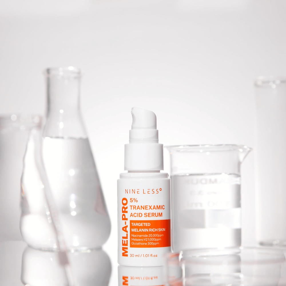 NINE LESS MELA-PRO 5% Tranexamic Acid Serum με τρανεξαμικό οξύ και νιασιναμίδη, εξισορροπητικός ορός προσώπου για πιο καθαρό δέρμα.