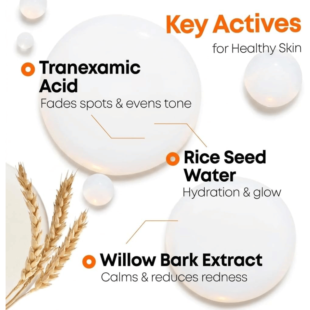 4. NINE LESS MELA-PRO Rice & TXA Toner – βασικά συστατικά όπως τρανεξαμικό οξύ, εκχύλισμα ρυζιού και εκχύλισμα φλοιού ιτιάς για πιο ομοιόμορφο τόνο και λάμψη της επιδερμίδας