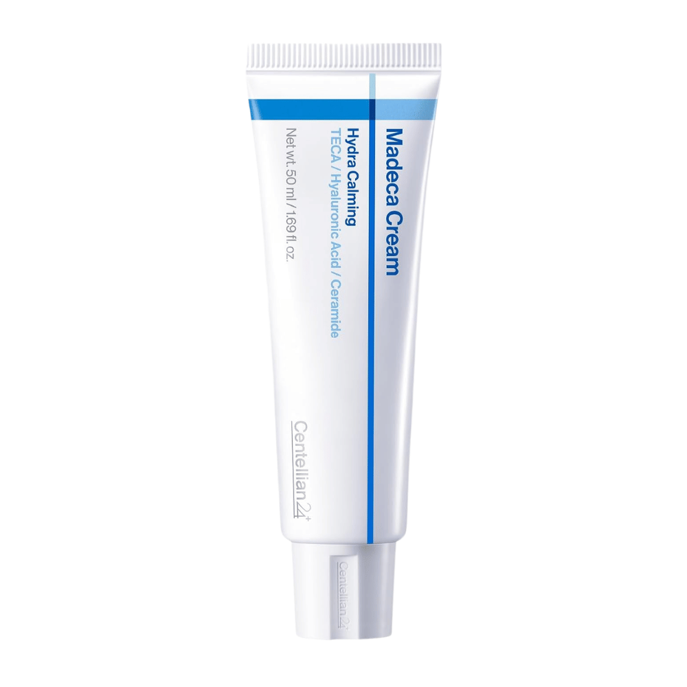 5. Centellian24 Madeca Cream Hydra Calming 50ml – λευκό σωληνάριο με μπλε λεπτομέρειες σε λευκό φόντο