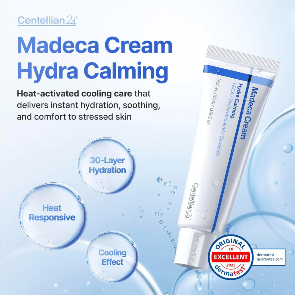 4. Centellian24 Madeca Cream Hydra Calming 50ml – δροσιστική κρέμα προσώπου με υαλουρονικό οξύ και κεραμίδια