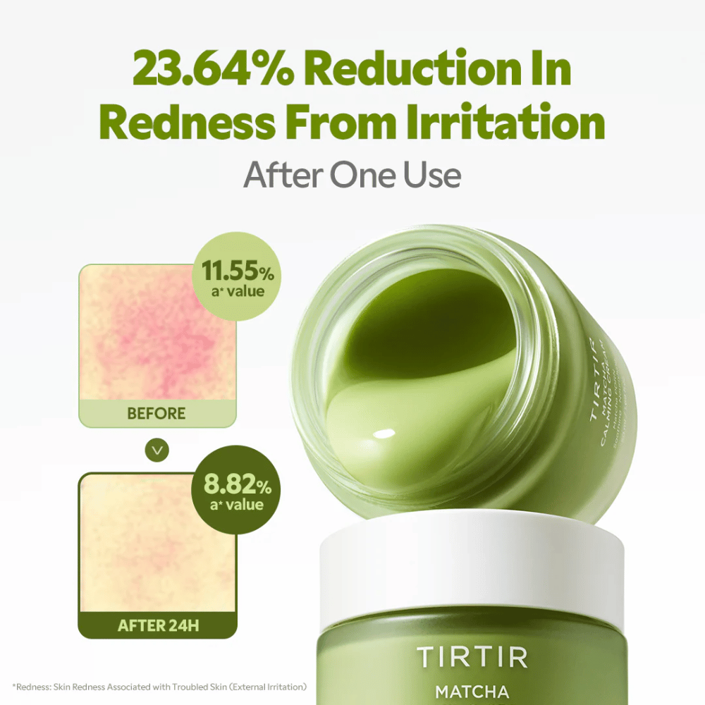 TIRTIR Matcha Calming Cream με κεραμίδια, πανθενόλη και πεπτίδια που ενυδατώνουν, ενισχύουν τον δερματικό φραγμό και βελτιώνουν την ελαστικότητα του δέρματος.