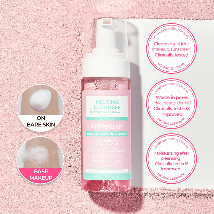 Dr. Melaxin Melting Cleanser με μικυλλιακό αφρό που λιώνει το μακιγιάζ και καθαρίζει απαλά το δέρμα
