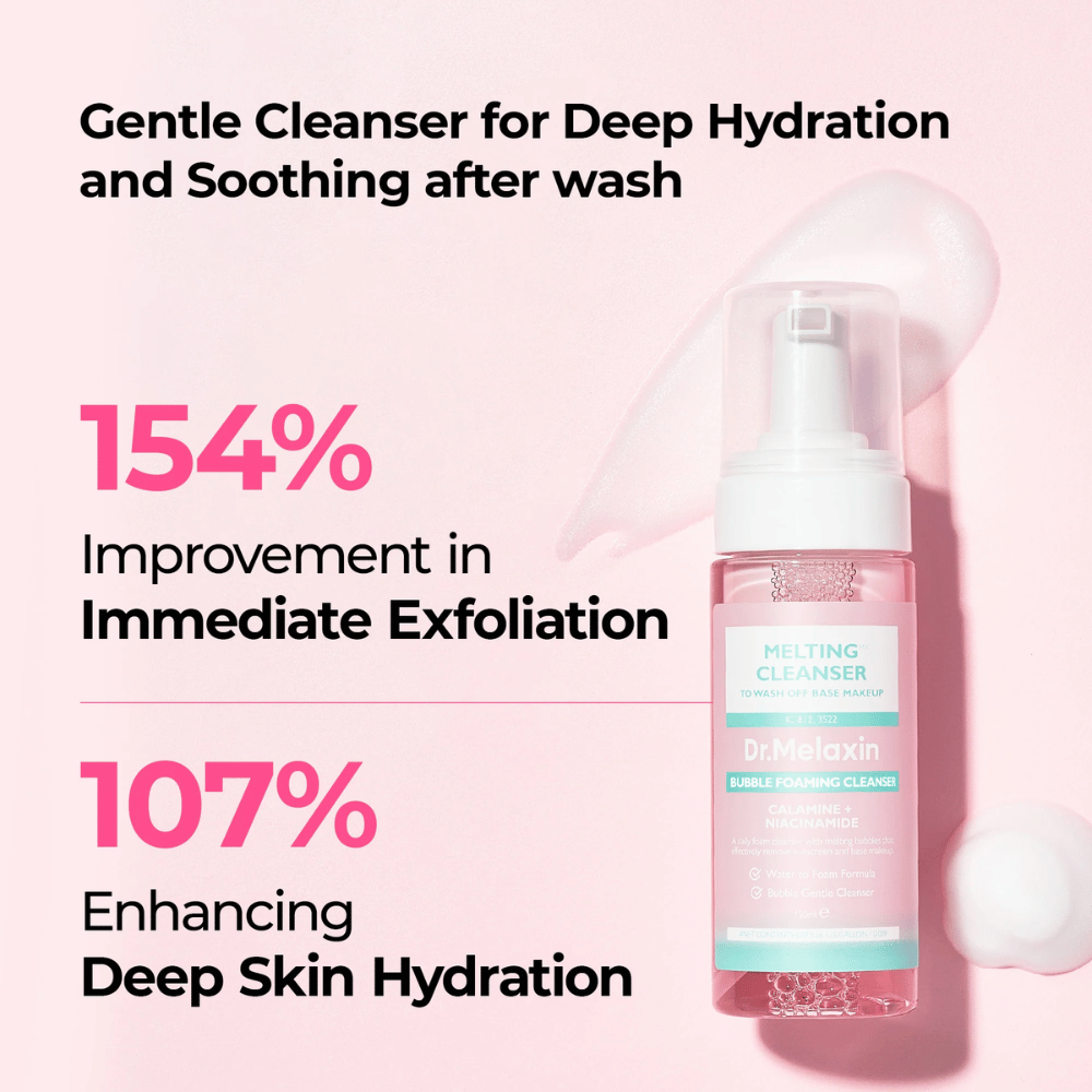 Dr. Melaxin Bubble Foaming Cleanser που προσφέρει βαθύ καθαρισμό, απολέπιση και εντατική ενυδάτωση