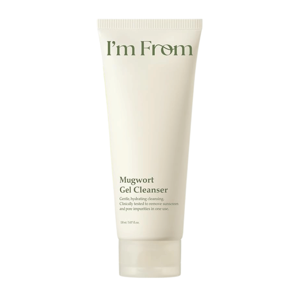 I'm From Mugwort Gel Cleanser 150 ml, ήπιο και ενυδατικό καθαριστικό προσώπου με mugwort σε ανοιχτό μπεζ σωληνάριο σε λευκό φόντο.