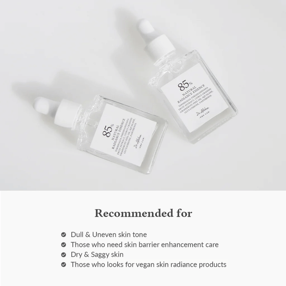 Dr. Althea Natural Radiance Essence με 85% εκχύλισμα Kakadu Plum, κατάλληλο για θαμπό δέρμα, ανομοιόμορφο τόνο δέρματος και ξηρό δέρμα που χρειάζεται ενισχυμένο δερματικό φραγμό.