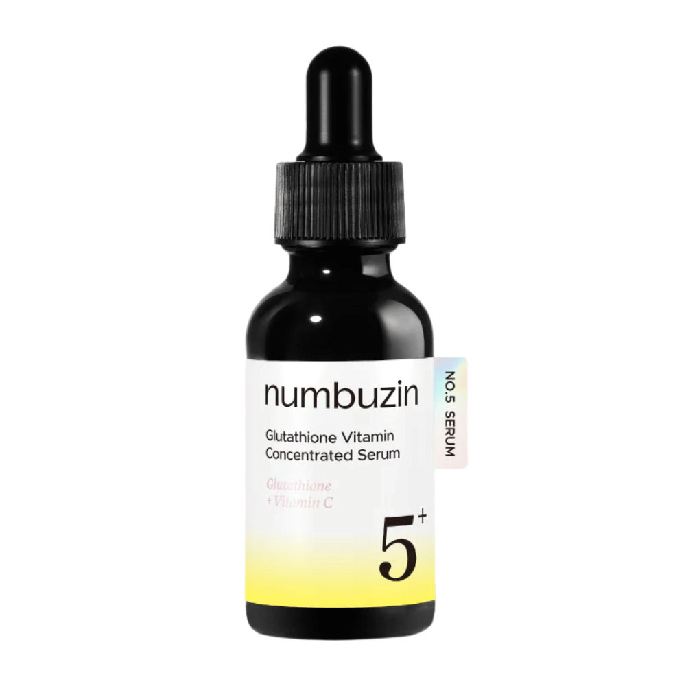 numbuzin No.5+ Glutathione Vitamin Concentrated Serum – κορεατικός ορός προσώπου με γλουταθειόνη και βιταμίνη C για σκούρες κηλίδες και ανομοιόμορφο τόνο δέρματος.