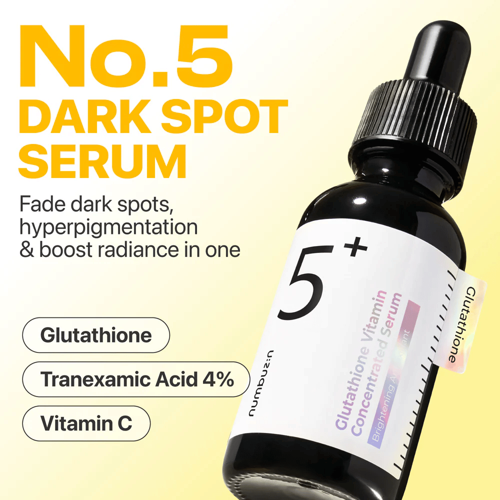 Εικόνα προϊόντος του Numbuzin No.5 Dark Spot Serum με Γλουταθειόνη, Τρανεξαμικό Οξύ και Βιταμίνη C για να φωτίσει την επιδερμίδα.