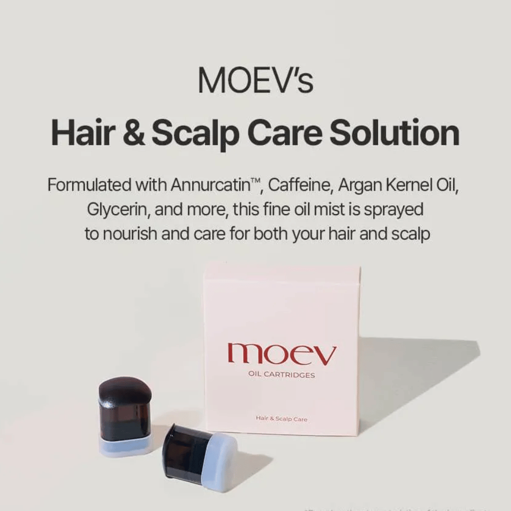 MOEV Oil Cartridges – θρεπτική περιποίηση μαλλιών και τριχωτού της κεφαλής με Annurcatin, καφεΐνη και έλαιο αργκάν για πιο δυνατά μαλλιά και υγιές τριχωτό της κεφαλής.
