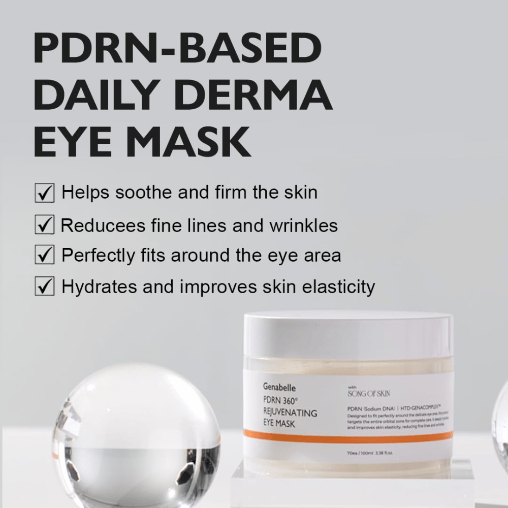 Genabelle PDRN 360° Rejuvenating Eye Mask με PDRN που ενυδατώνει, καταπραΰνει το δέρμα και βοηθά στη μείωση των λεπτών γραμμών και των ρυτίδων.