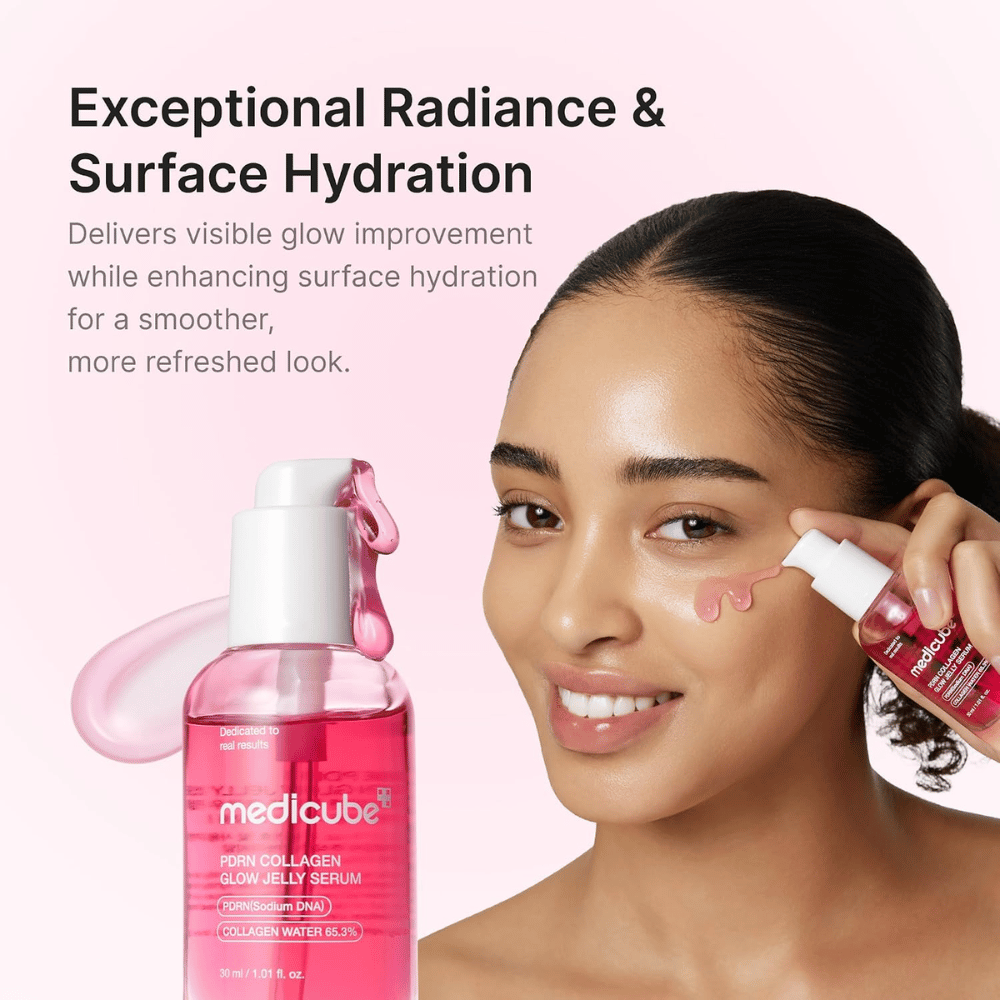 Medicube PDRN Collagen Glow Jelly Serum που προσφέρει εντατική ενυδάτωση και φυσική λάμψη στην επιδερμίδα