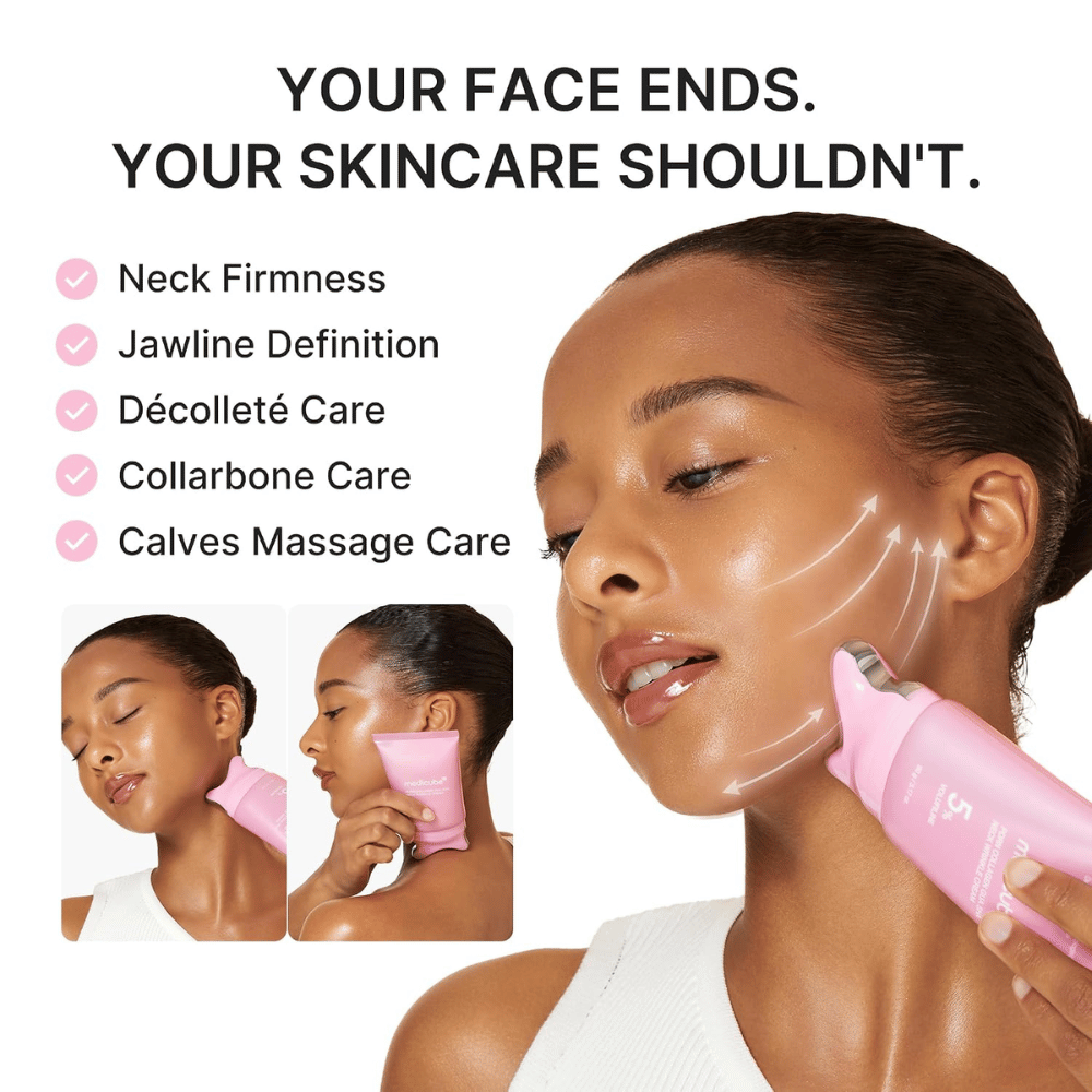 3. Medicube PDRN Collagen Gua Sha Neck Wrinkle Cream – συσφικτικό μασάζ για λαιμό και γραμμή γνάθου