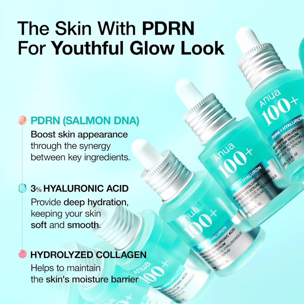Anua PDRN Hyaluronic Acid Capsule 100 Serum είναι ένα ισχυρό προϊόν περιποίησης δέρματος που περιέχει PDRN (DNA σολομού) για τη βελτίωση της εμφάνισης του δέρματος, 3% υαλουρονικό οξύ για βαθιά ενυδάτωση και υδρολυμένο κολλαγόνο για την ενίσχυση του φραγμού υγρασίας του δέρματος. Ιδανικό για μια νεανική λάμψη!