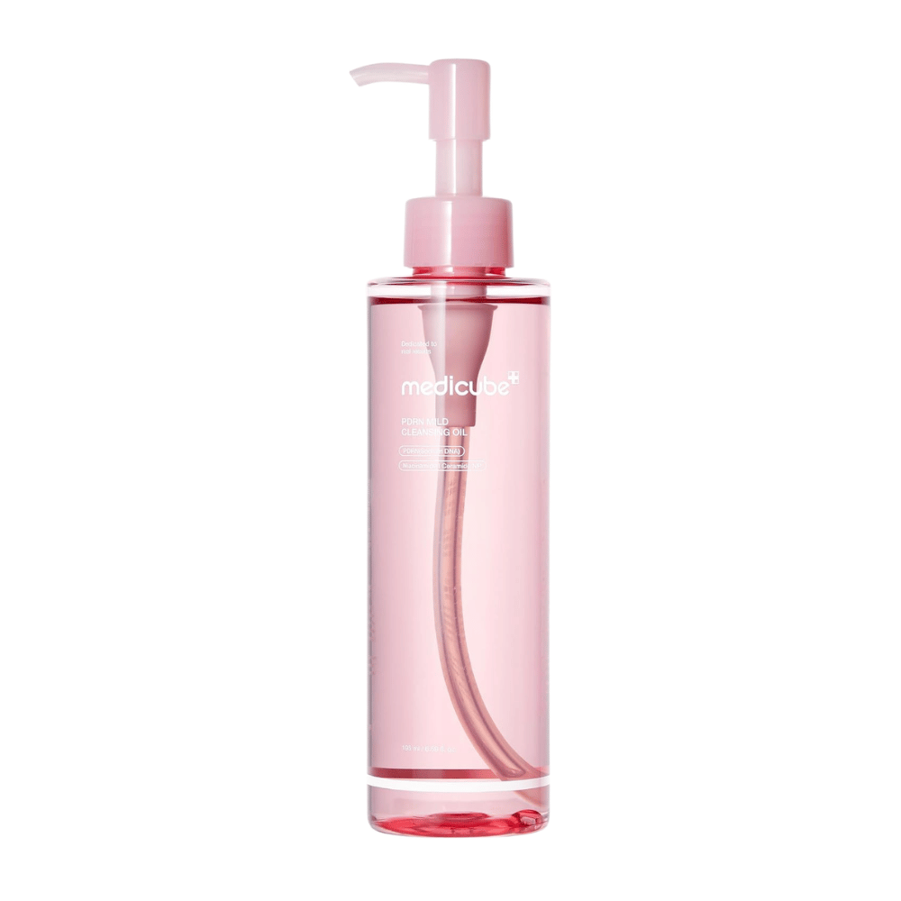 5. Medicube PDRN Mild Cleansing Oil 195 ml – ροζ καθαριστικό λάδι με αντλία για το πρόσωπο